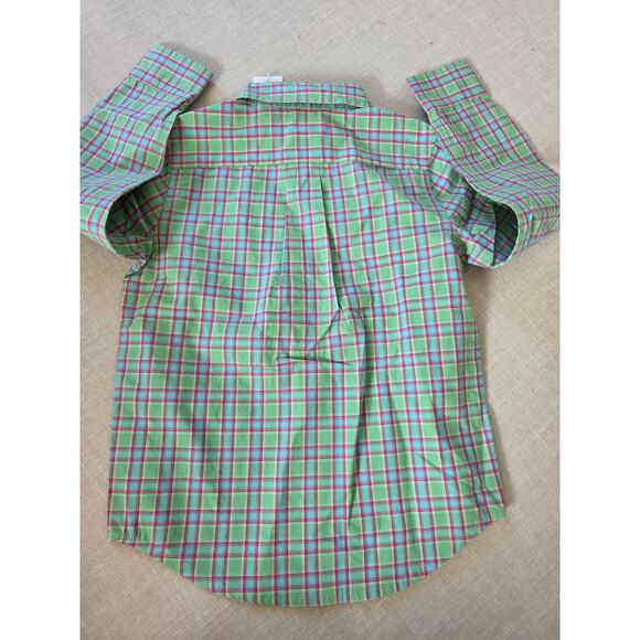 Janie and Jack Long Sleeve Green Plaid Shirt - Picture 4 of 4